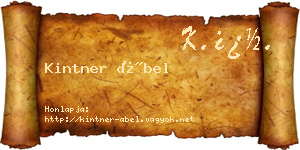 Kintner Ábel névjegykártya